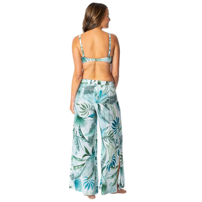 Jantzen Josephine Pull On Pant - Palm Toile White