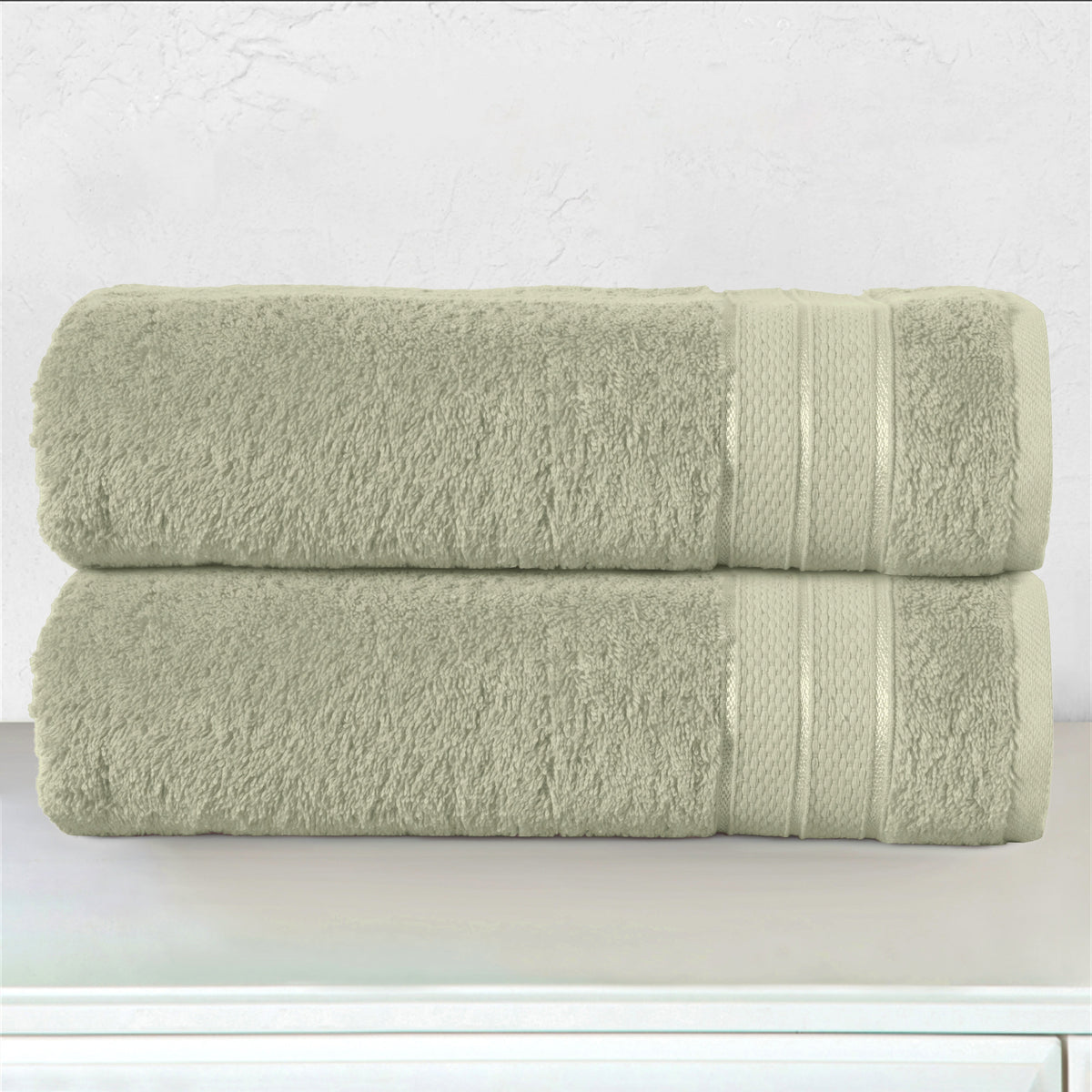 Elegant Comfort 2-Piece Turkish Cotton Three Line Popcorn Bath Towel Set, 27 x 54 inch