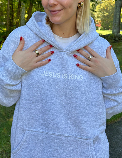 Elevated Faith Jesus Is King Heather Grey Unisex Hoodie