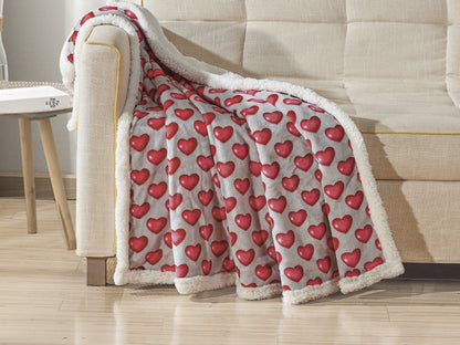 Elegant Comfort 50" x 60" Printed Sherpa Back Throw