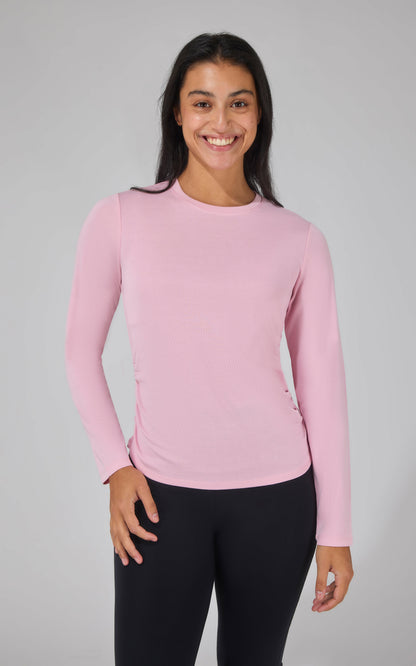90 Degree by Reflex 2 PK Side Ruched Long Sleeve Top