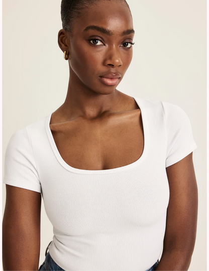 SculptRib™ Cotton Scoop Neck T-Shirt