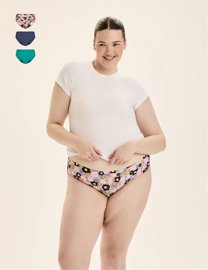 Teen Light Leakproof No-Show Bikini 3-Pack - Last Call
