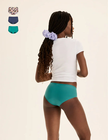 Teen Light Leakproof No-Show Boyshort 3-Pack - Last Call