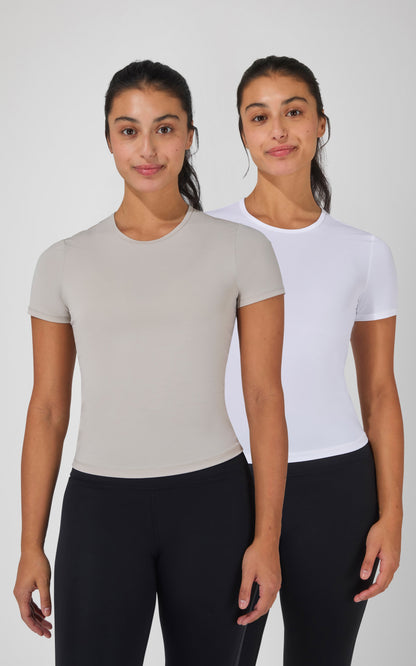 90 Degree by Reflex 2 Pk Air Cloud Jersey Meet and Greet Length Short Sleeve Shirt