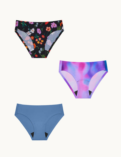Teen Light Leakproof No-Show Bikini 3-Pack