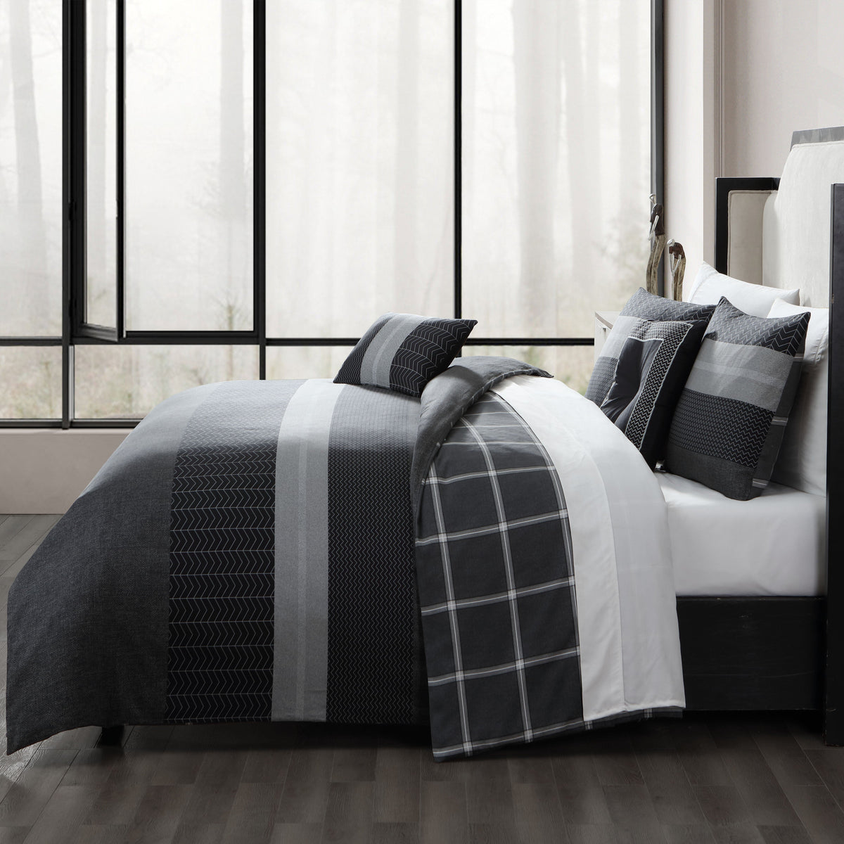 Bebejan Kyle Black 5 Piece Reversible Comforter Set