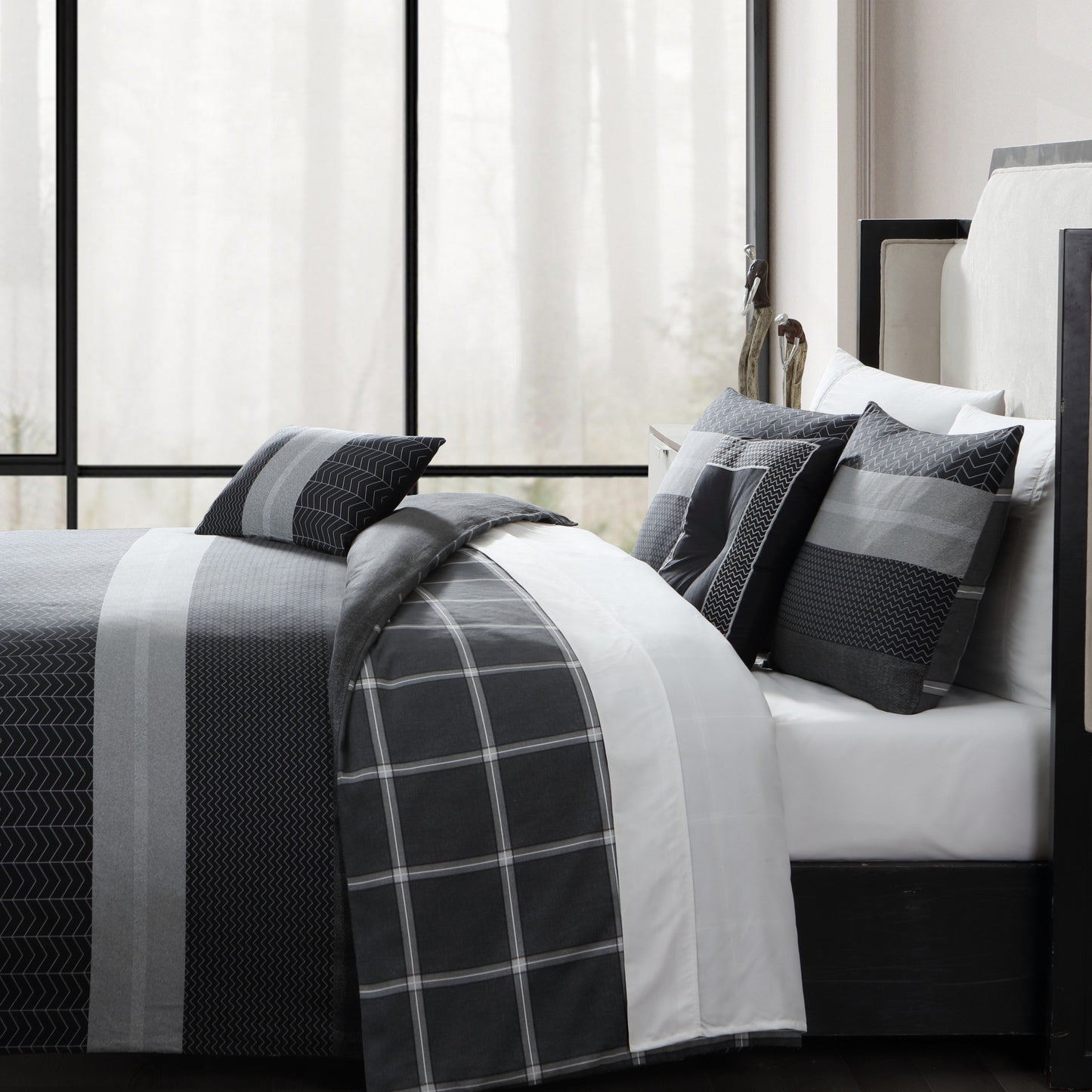 Bebejan Kyle Black 5 Piece Reversible Comforter Set