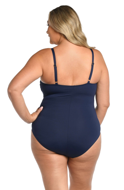La Blanca Island Goddess Plus Lingerie Mio One Piece Swimsuit - Indigo