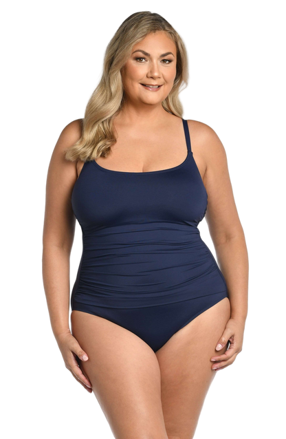 La Blanca Island Goddess Plus Lingerie Mio One Piece Swimsuit - Indigo