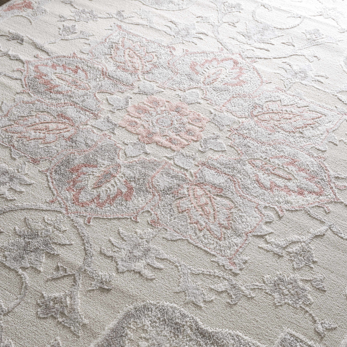 Calum Pink Floral Thick Area Rug - Clearance