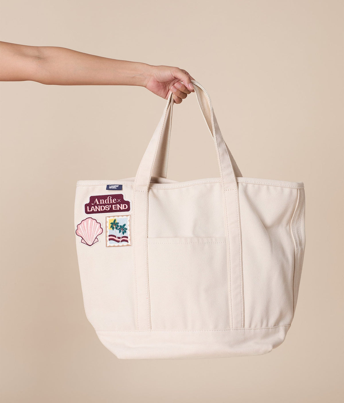 Andie X Lands' End Canvas Beach Tote - Canvas - Natural