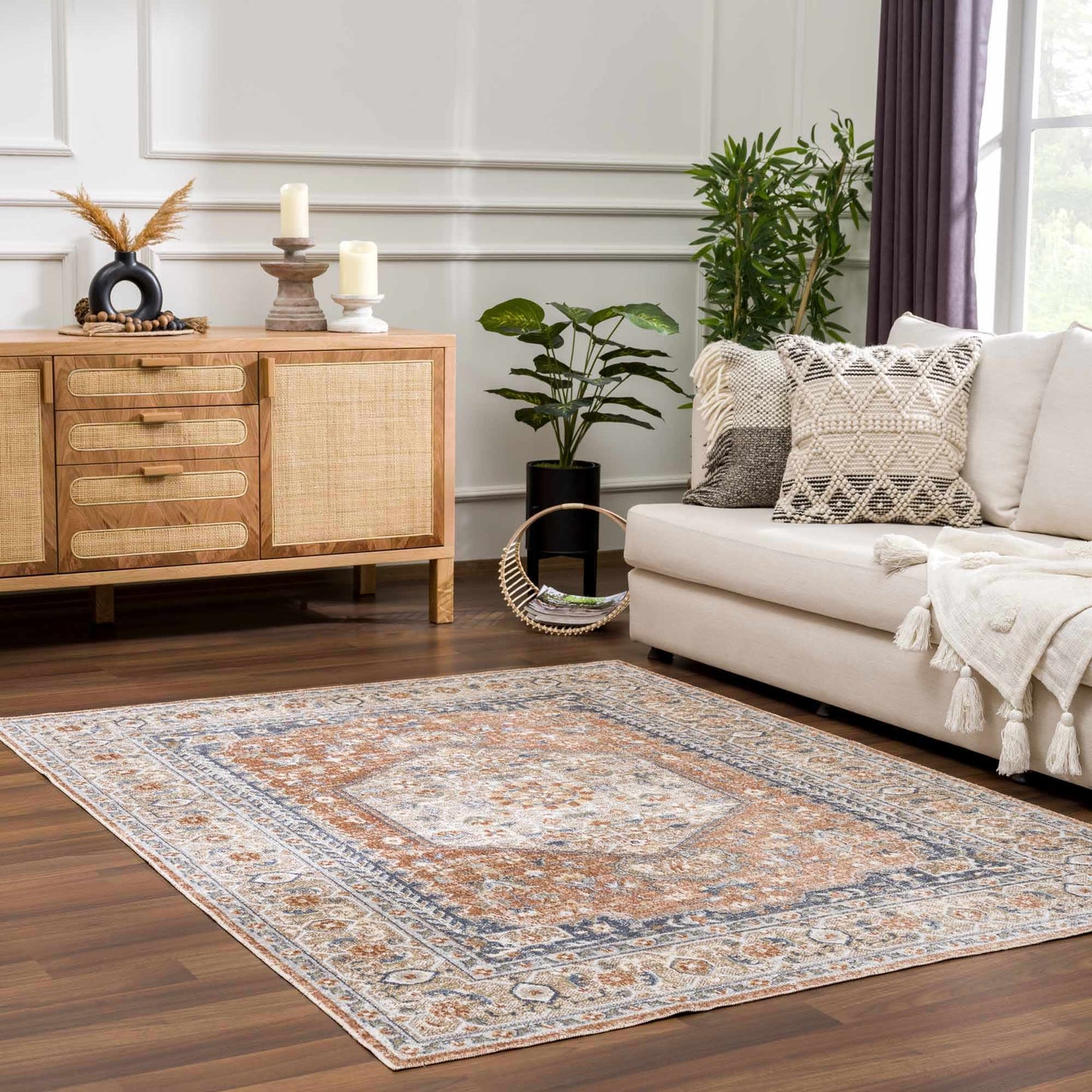Gael Rust Boutique Washable Rug - Clearance