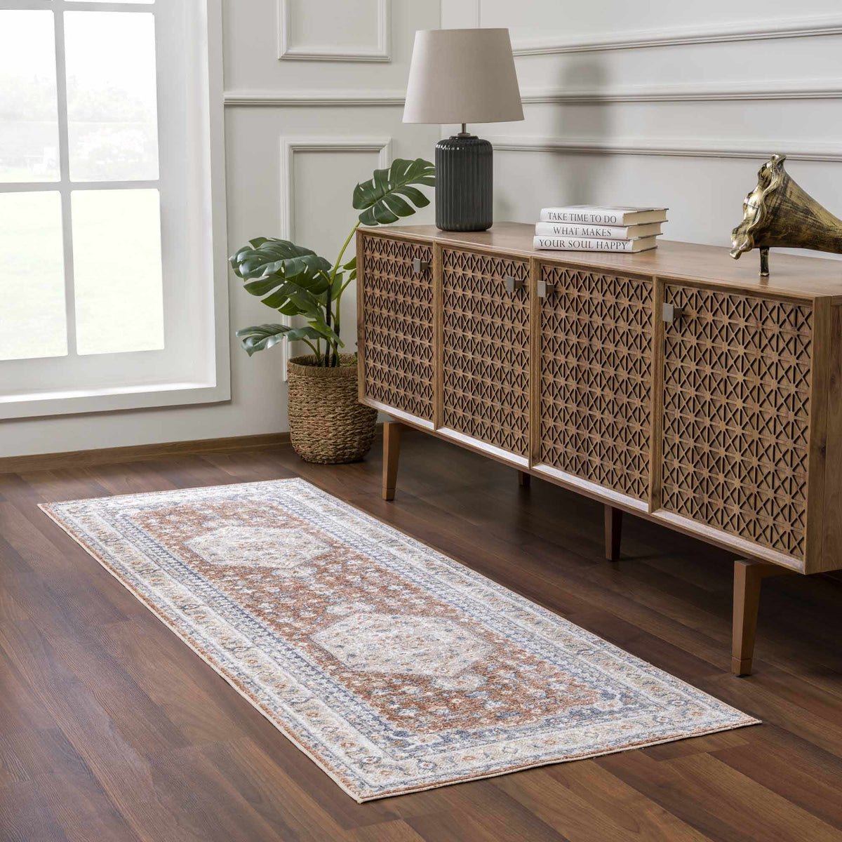 Gael Rust Boutique Washable Rug - Clearance
