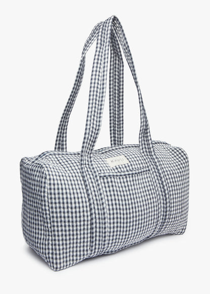 Daphne Travel Weekender Zip Tote Bag (Black Gingham)