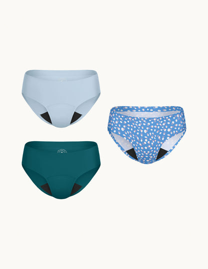 Teen Light Leakproof No-Show Bikini 3-Pack