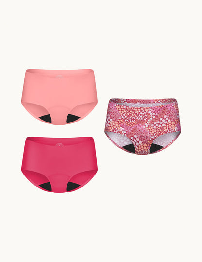 Teen Light Leakproof No-Show Boyshort 3-Pack