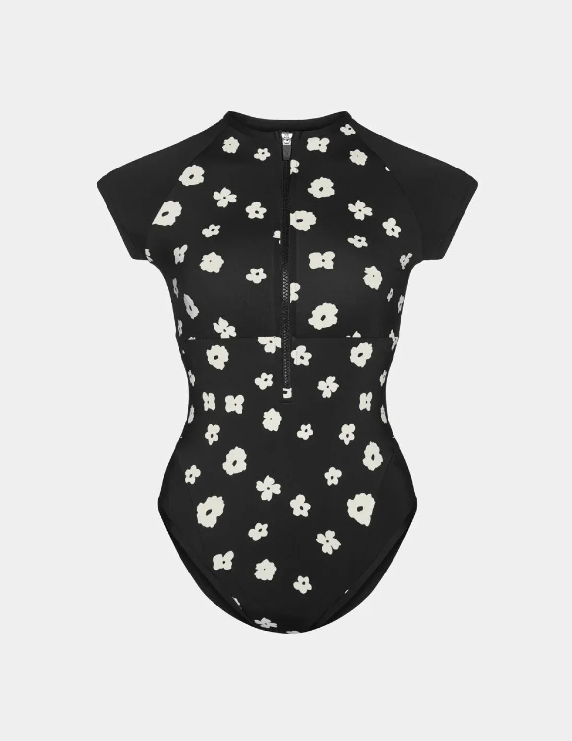 Leakproof Cap-Sleeve One Piece Swimsuit - Color Block