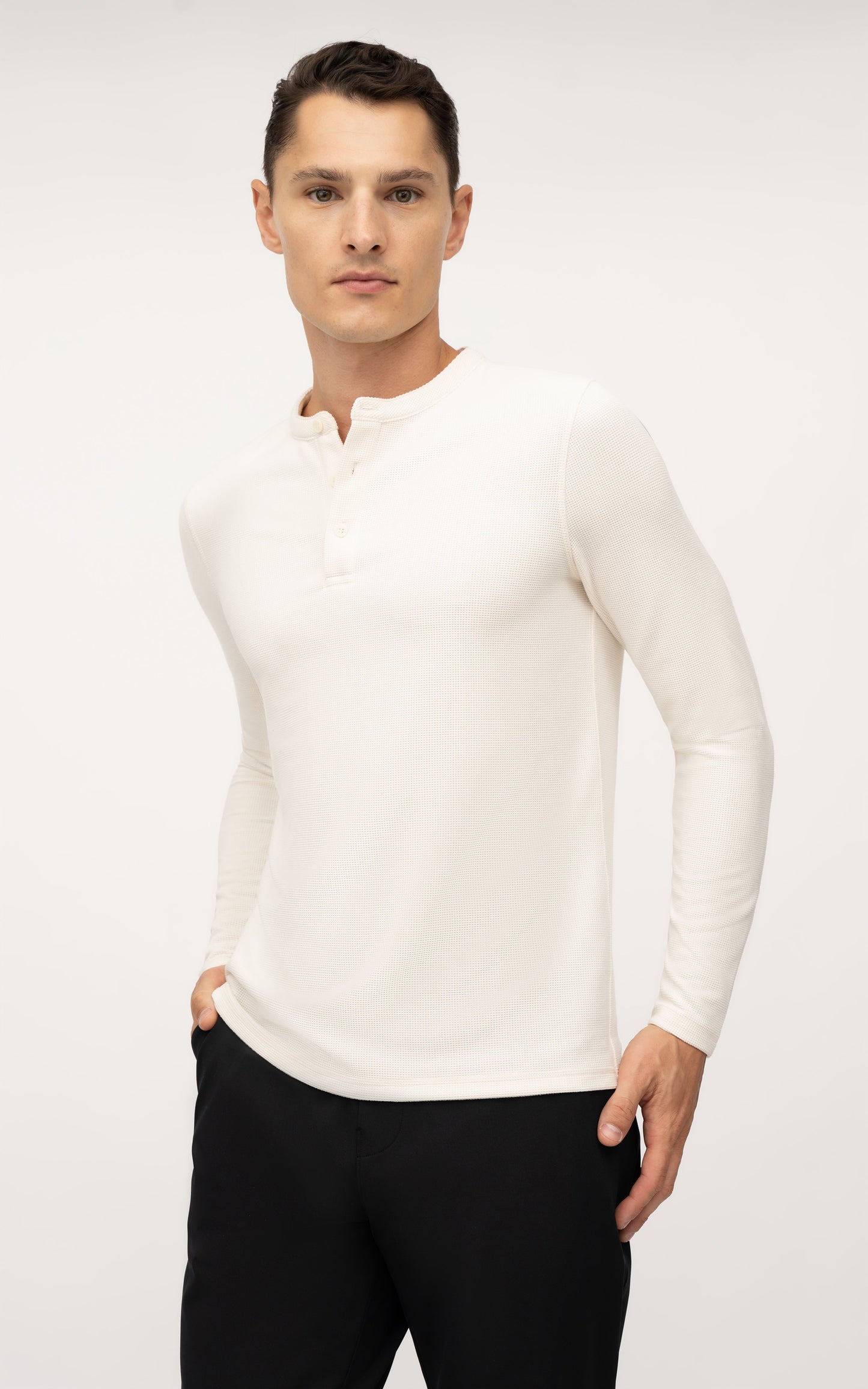 90 Degree by Reflex Men's Supreme Airtech Long Sleeve Henley Shirt