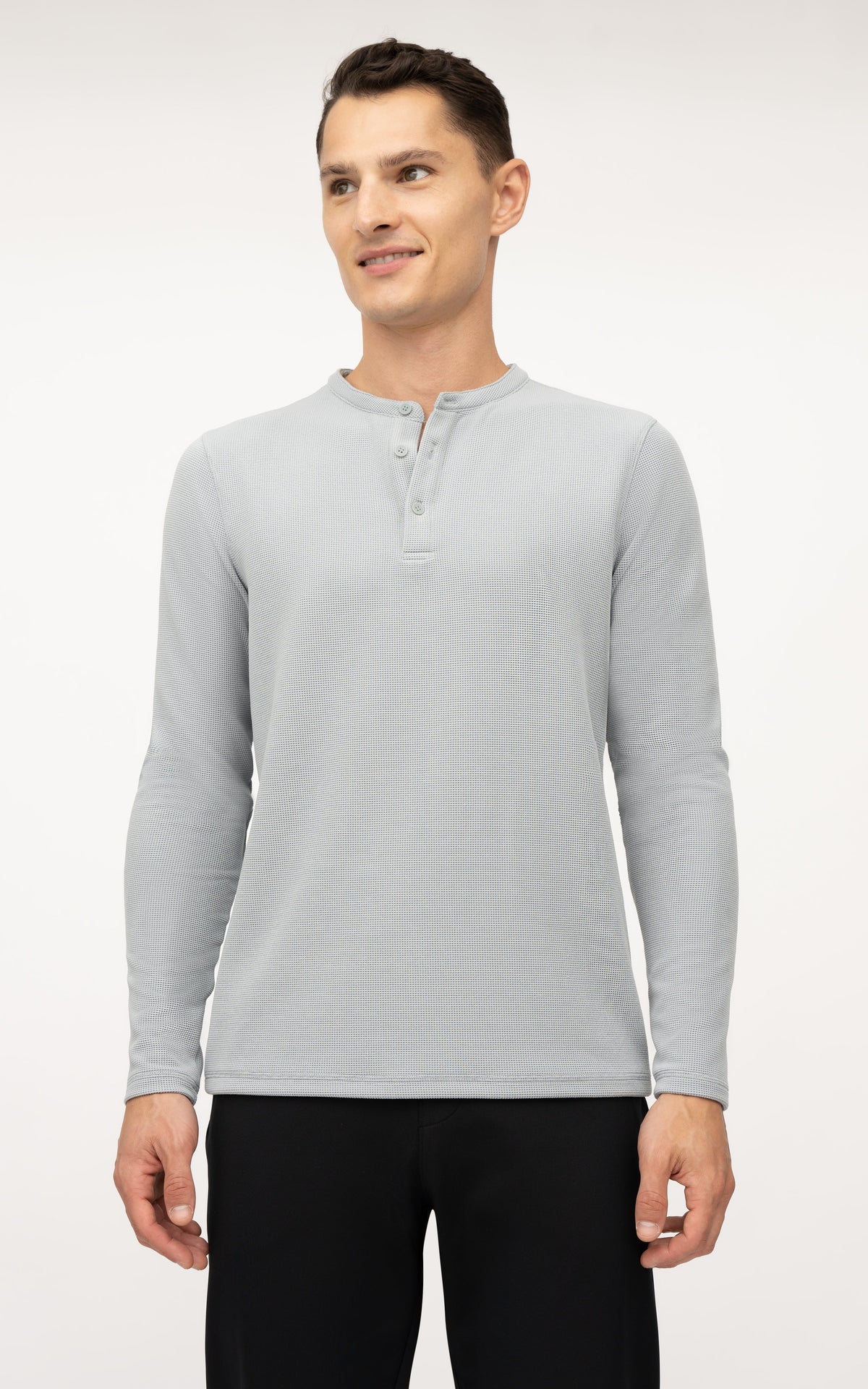90 Degree by Reflex Men's Supreme Airtech Long Sleeve Henley Shirt