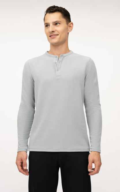 90 Degree by Reflex Men's Supreme Airtech Long Sleeve Henley Shirt