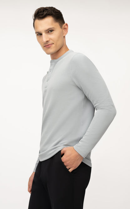 90 Degree by Reflex Men's Supreme Airtech Long Sleeve Henley Shirt