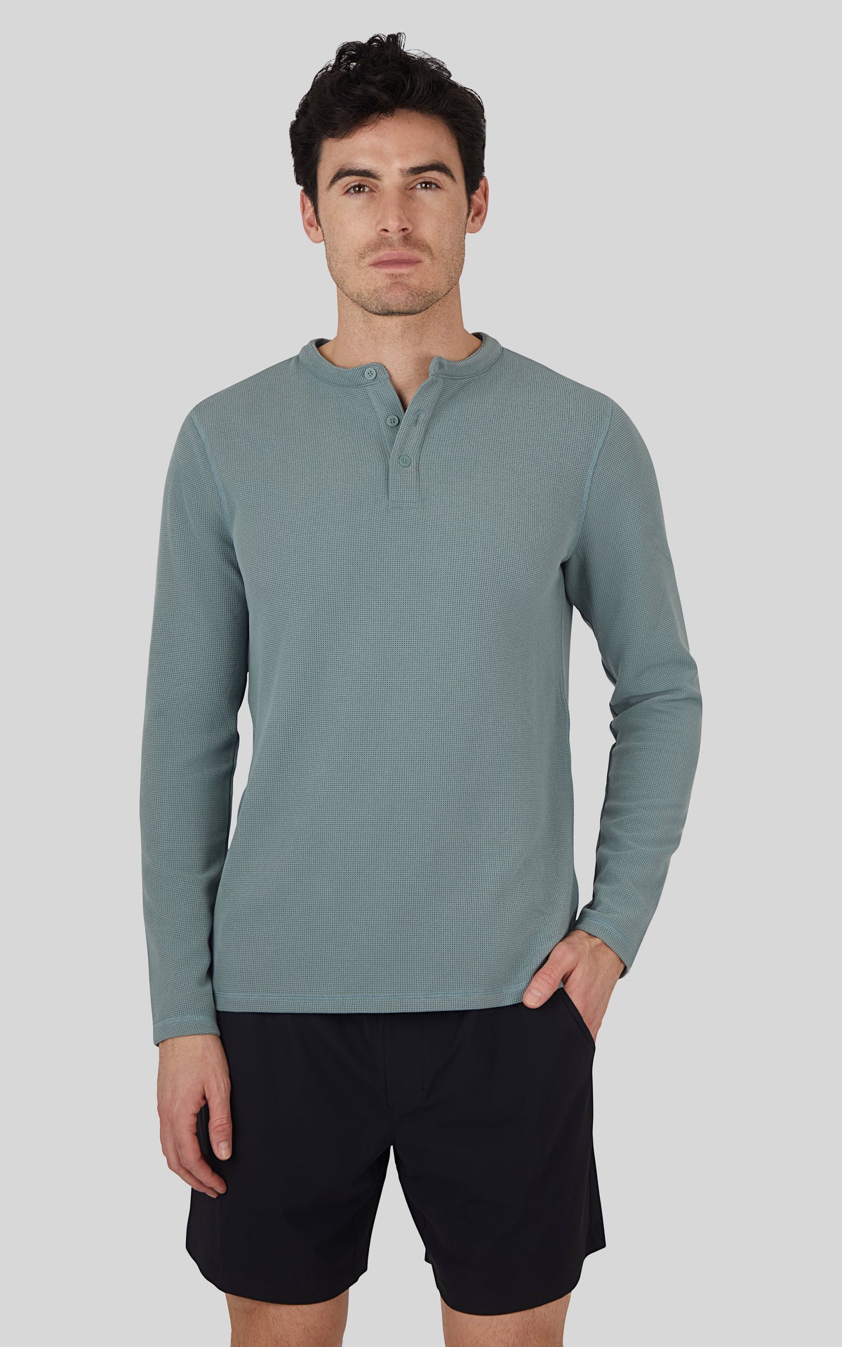 90 Degree by Reflex Men's Supreme Airtech Long Sleeve Henley Shirt