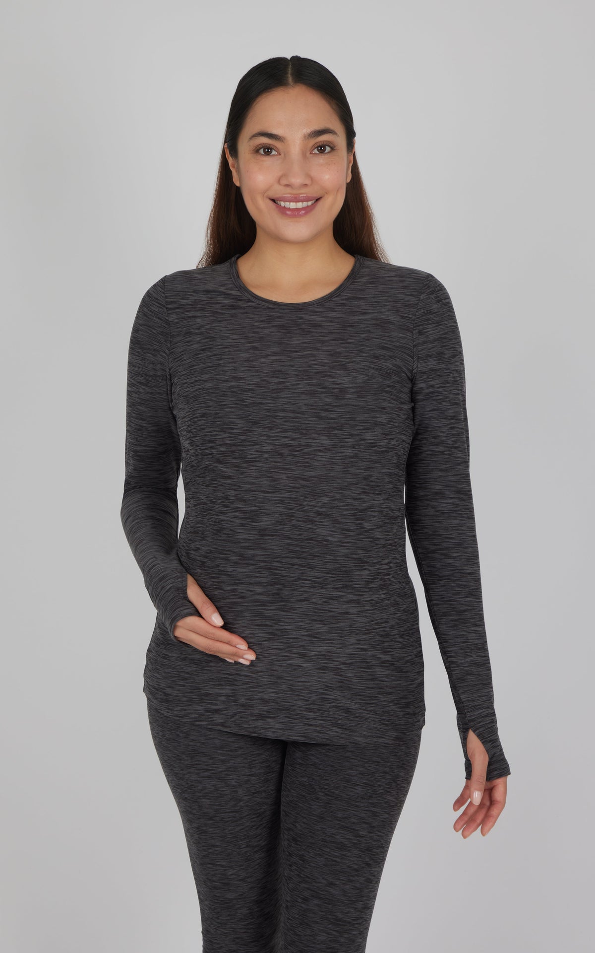 90 Degree by Reflex Maternity Heathered Long Sleeve Top