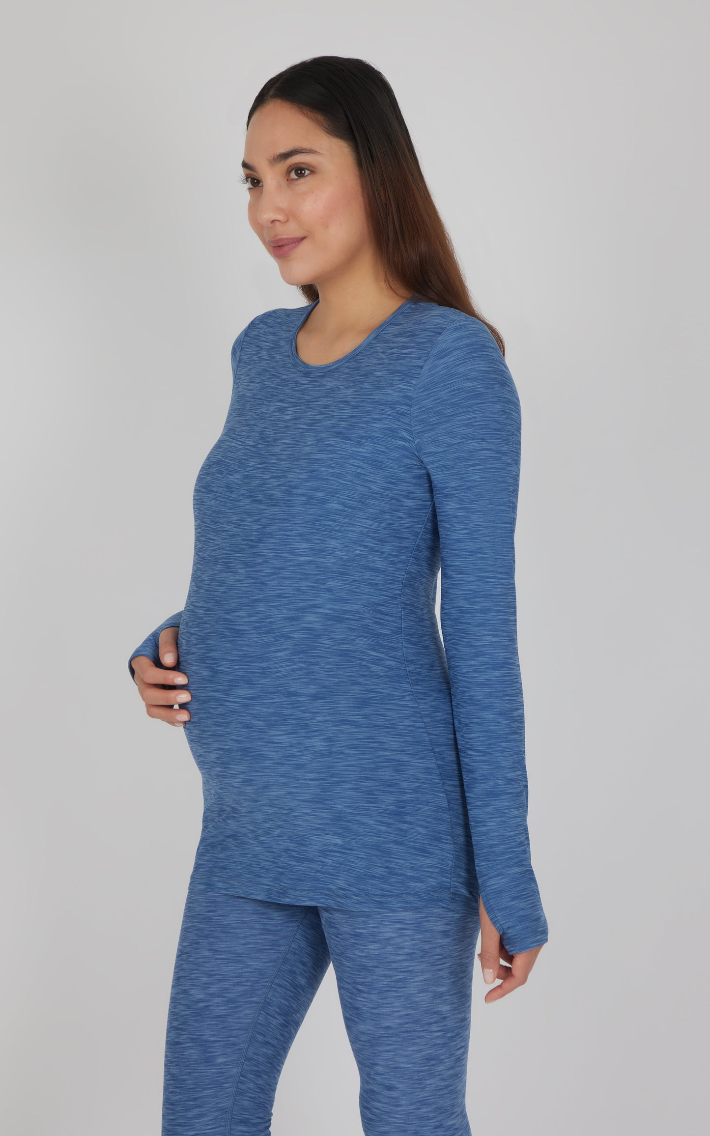 90 Degree by Reflex Maternity Heathered Long Sleeve Top