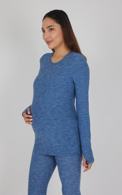 90 Degree by Reflex Maternity Heathered Long Sleeve Top