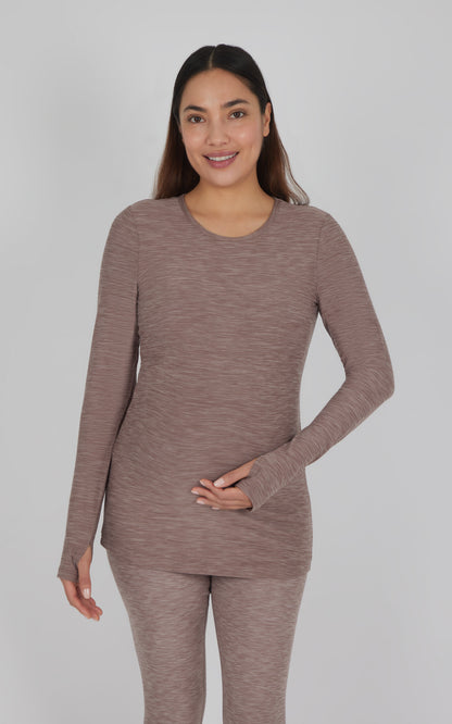 90 Degree by Reflex Maternity Heathered Long Sleeve Top