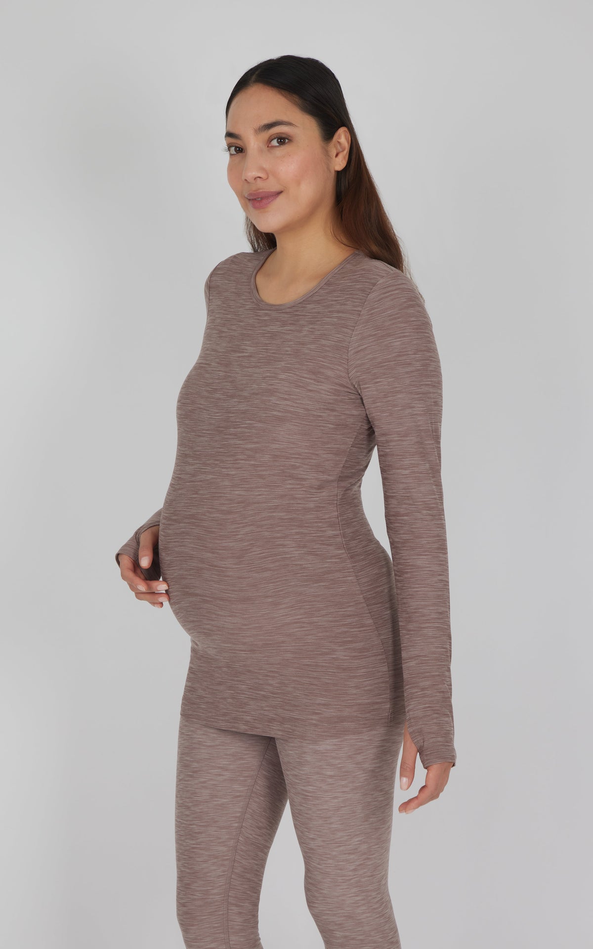 90 Degree by Reflex Maternity Heathered Long Sleeve Top