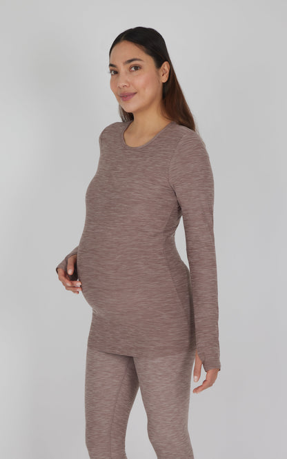90 Degree by Reflex Maternity Heathered Long Sleeve Top