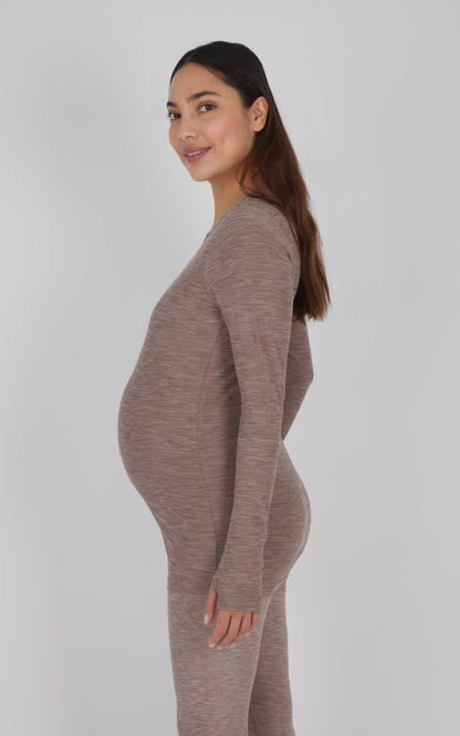 90 Degree by Reflex Maternity Heathered Long Sleeve Top