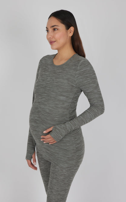 90 Degree by Reflex Maternity Heathered Long Sleeve Top