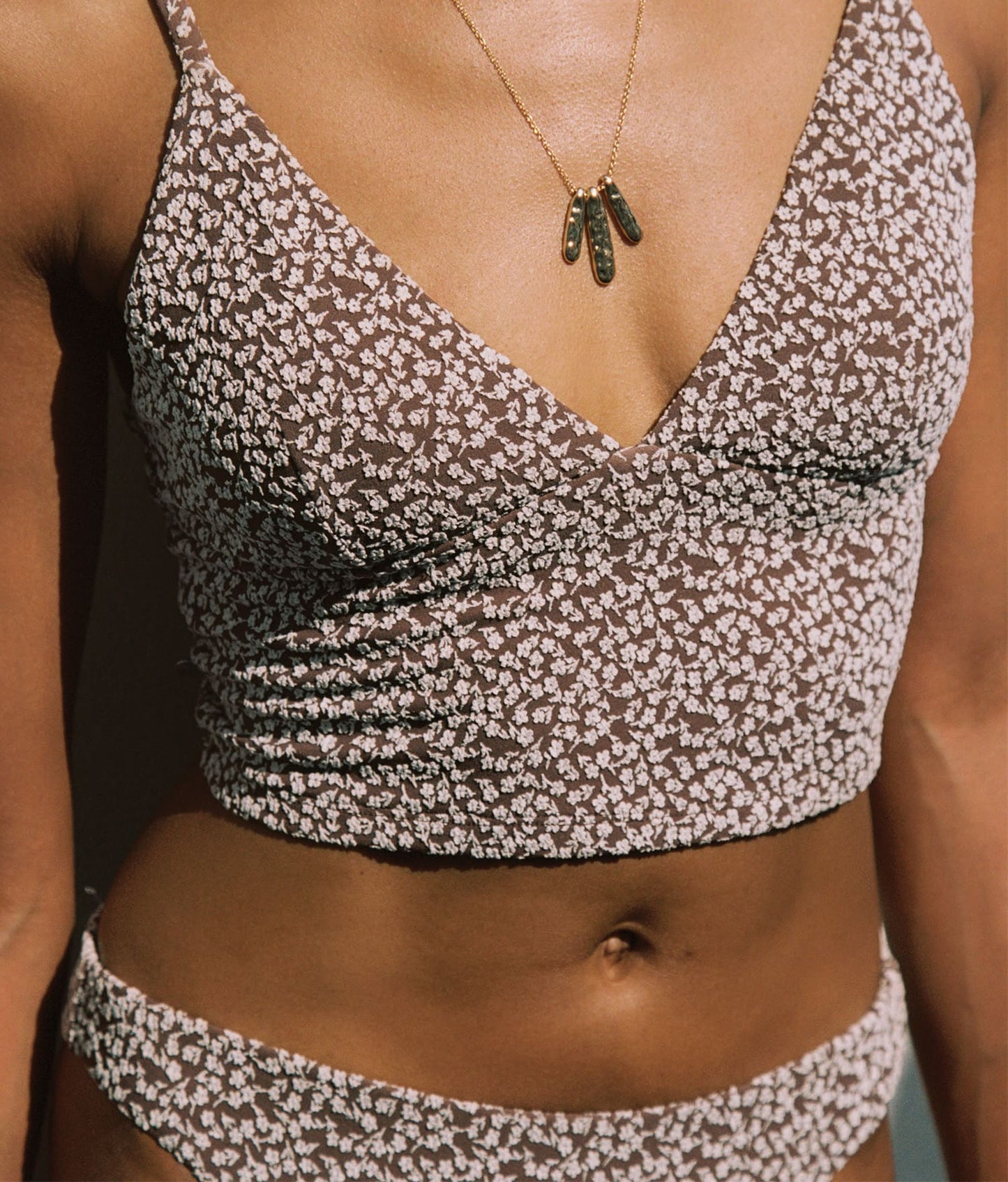 The Lanikai Tank Top - Ditsy Floral - Nutmeg