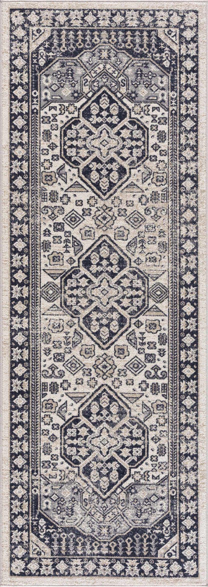 Cabacungan Cream & Gray Washable Area Rug - Clearance