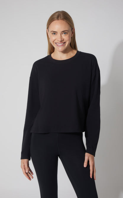 90 Degree by Reflex 2 PK Cotton Deluxe Boxy Long Sleeve Top