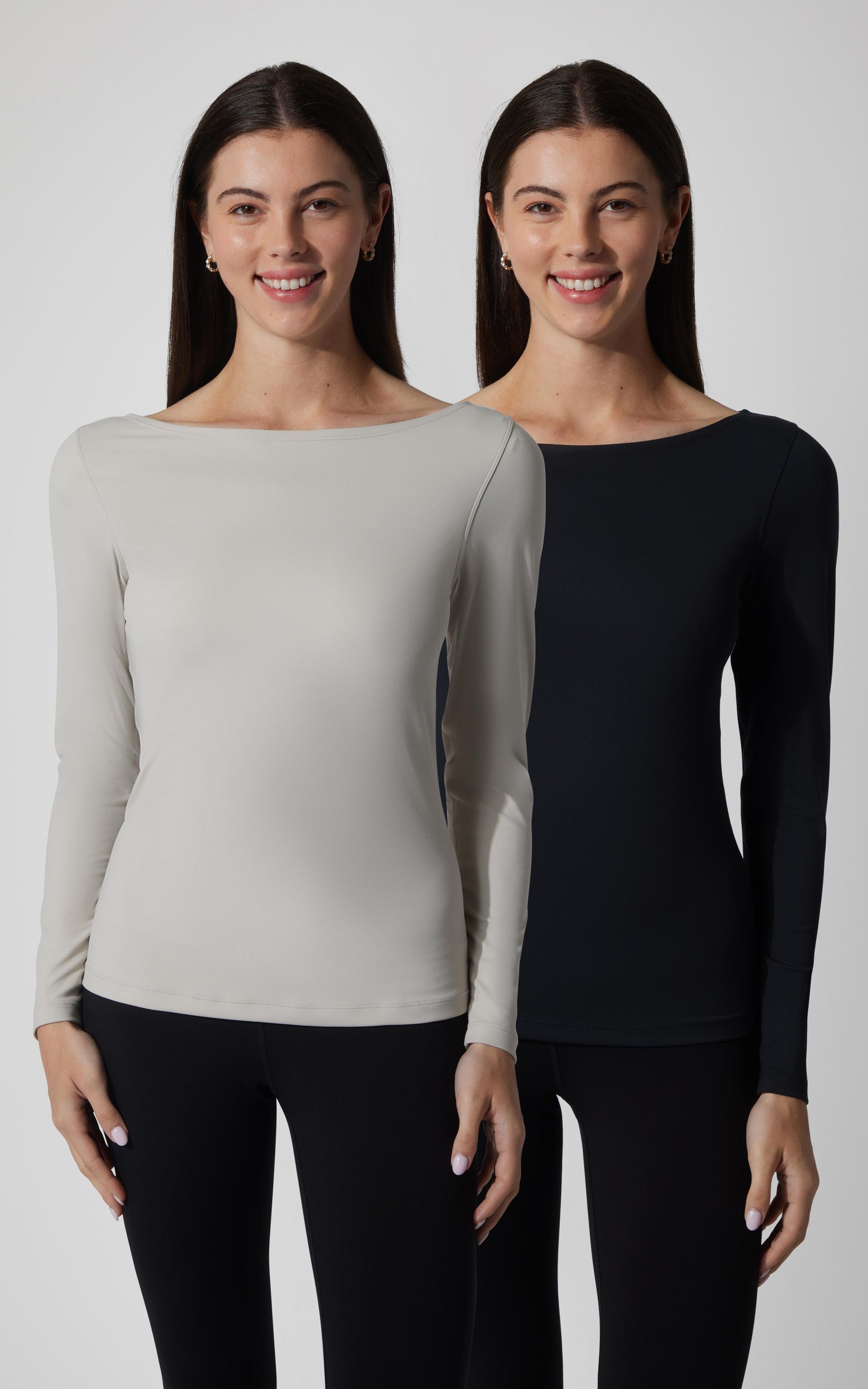 90 Degree by Reflex 2 PK Zenly Boat Neck Long Sleeve Top