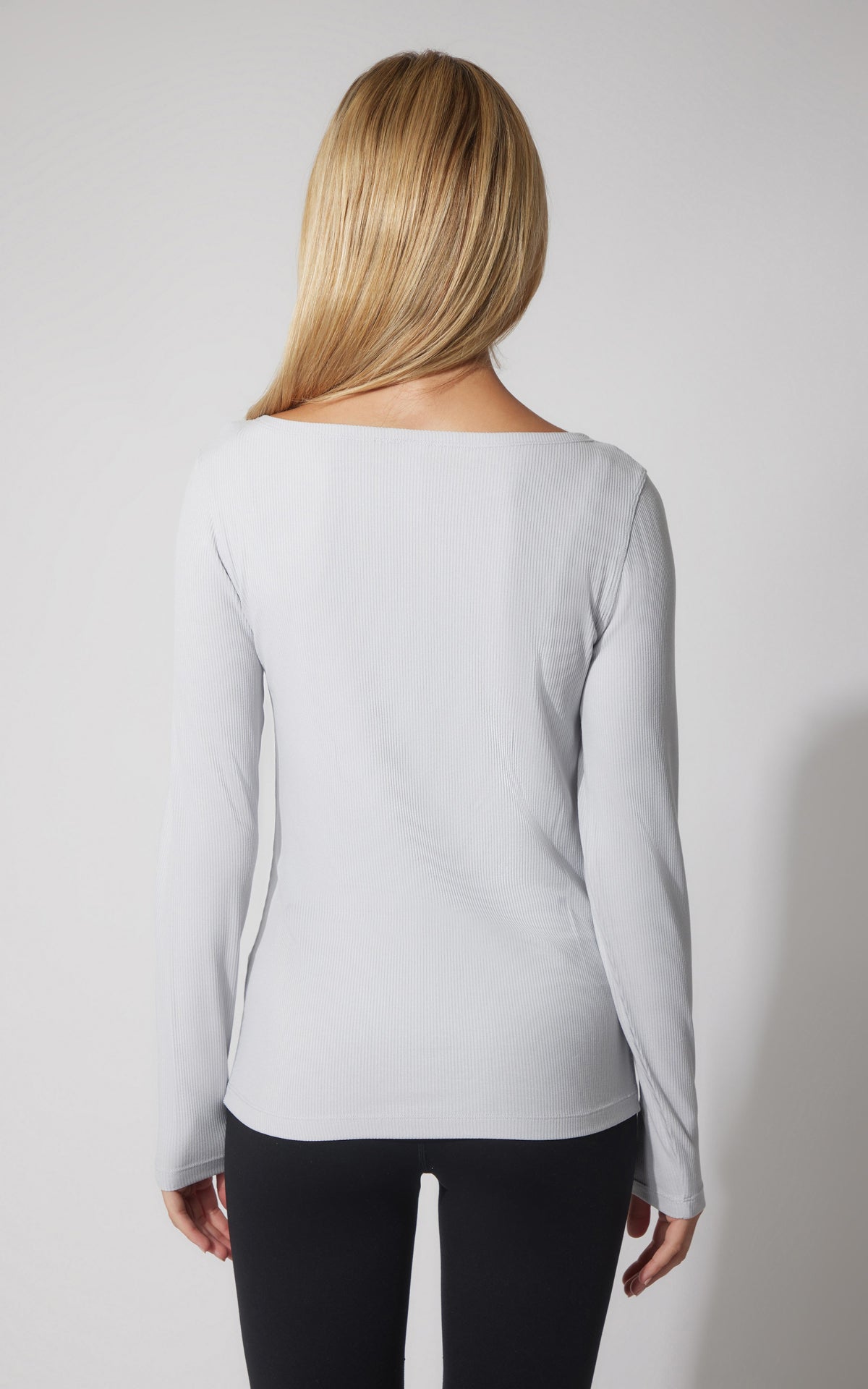 90 Degree by Reflex 2 PK Heavenly Ribbed Boat Neck Long Sleeve Top