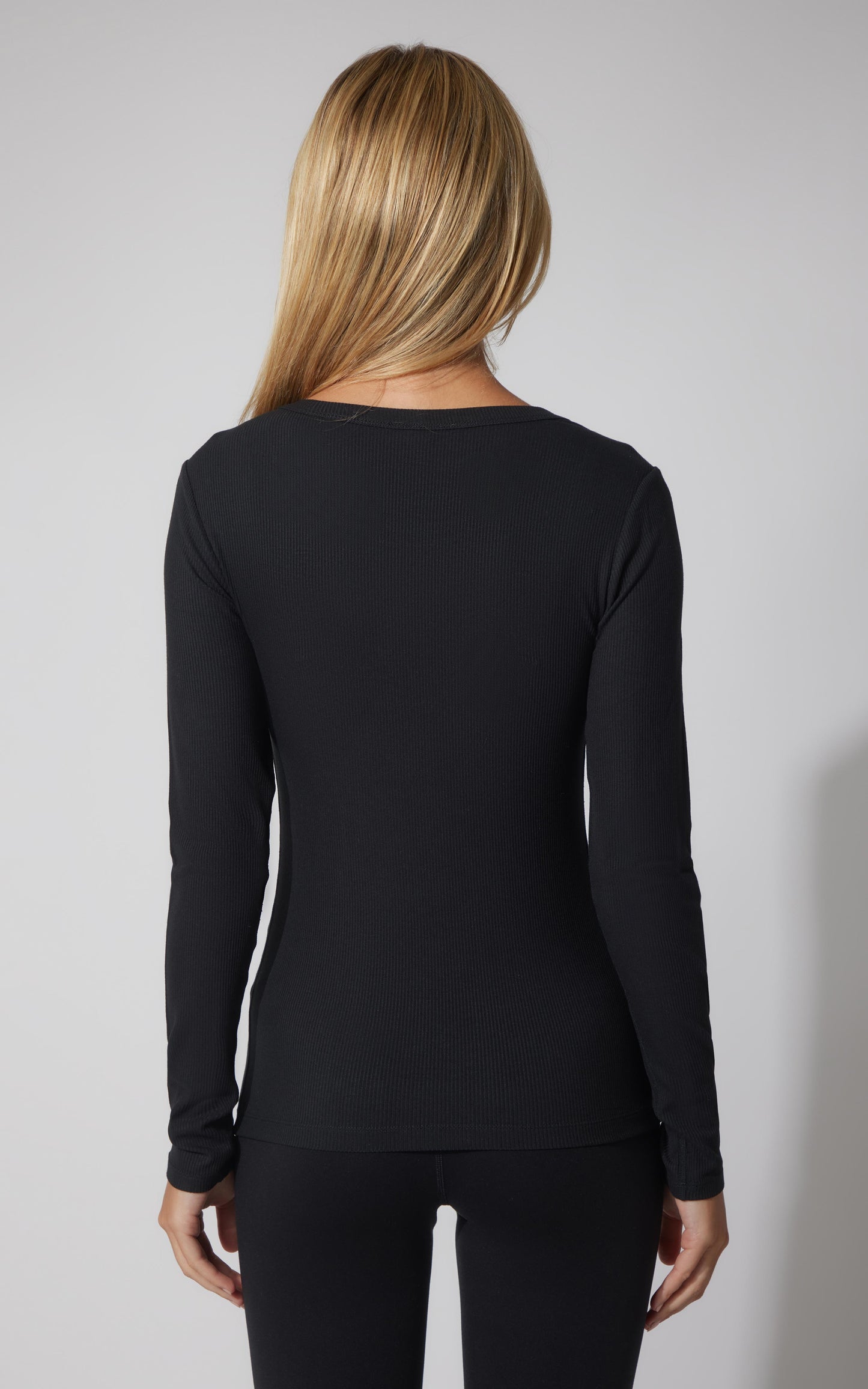 90 Degree by Reflex 2 PK Heavenly Ribbed Scoop Neck Long Sleeve Top