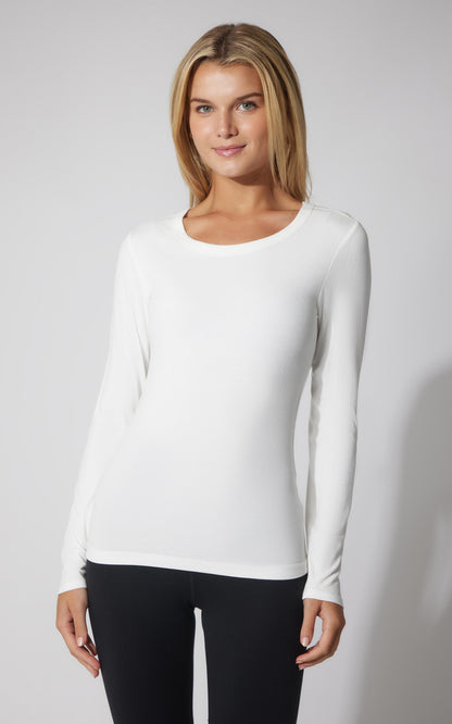 90 Degree by Reflex 2 PK Heavenly Ribbed Scoop Neck Long Sleeve Top