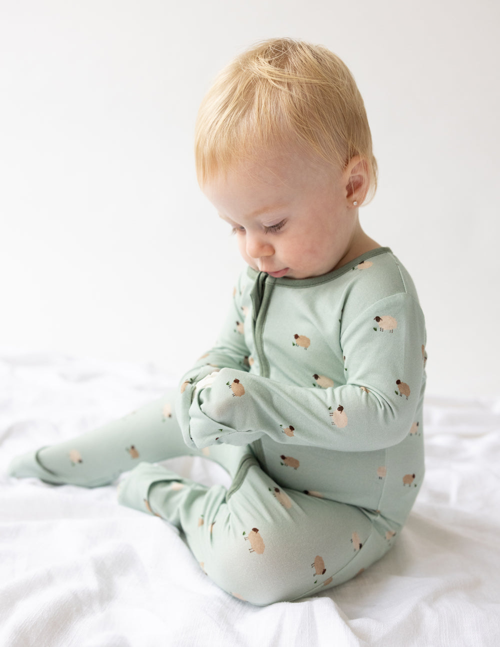 Elevated Faith Lamb Bamboo Convertible Footed Onesie