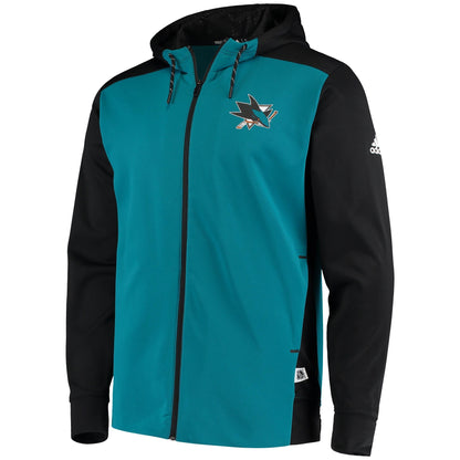 adidas Men's NHL San Jose Sharks Full Zip Hoodie