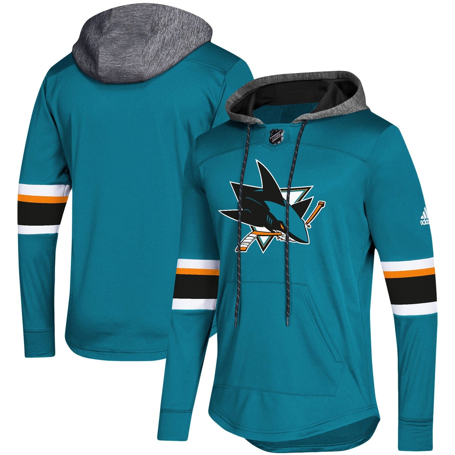 adidas Men's NHL San Jose Sharks Platinum Jersey Hoodie Sweaters