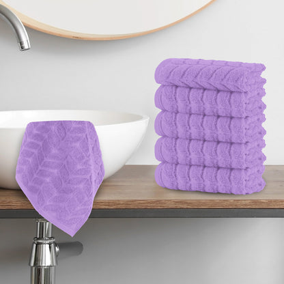 Elegant Comfort 6-Pack Premium Turkish Cotton Braided Washcloths Set, 13 x 13 inch