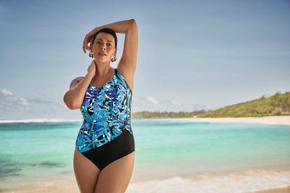 Anita Elea Surplice One Piece Swimsuit - Palm Tree