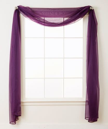 Elegant Comfort 1 Panel - Scarf Solid Sheer Curtain Panel - Rod Pocket - 60" Width X 216" Length