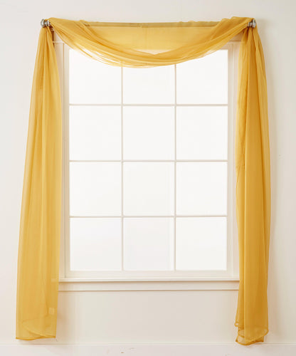 Elegant Comfort 1 Panel - Scarf Solid Sheer Curtain Panel - Rod Pocket - 60" Width X 216" Length