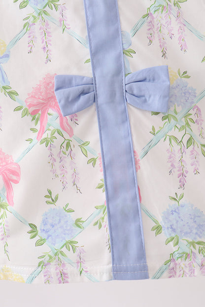 Blue Hydrangea Bow Dress
